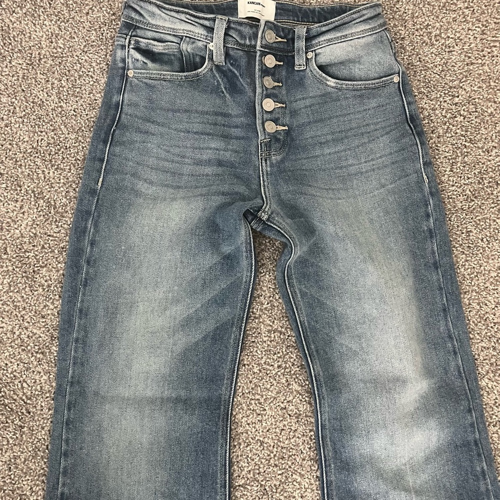 Women's Kancan Wide Leg Blue Jeans Size 1/24 - Picture 2 of 4